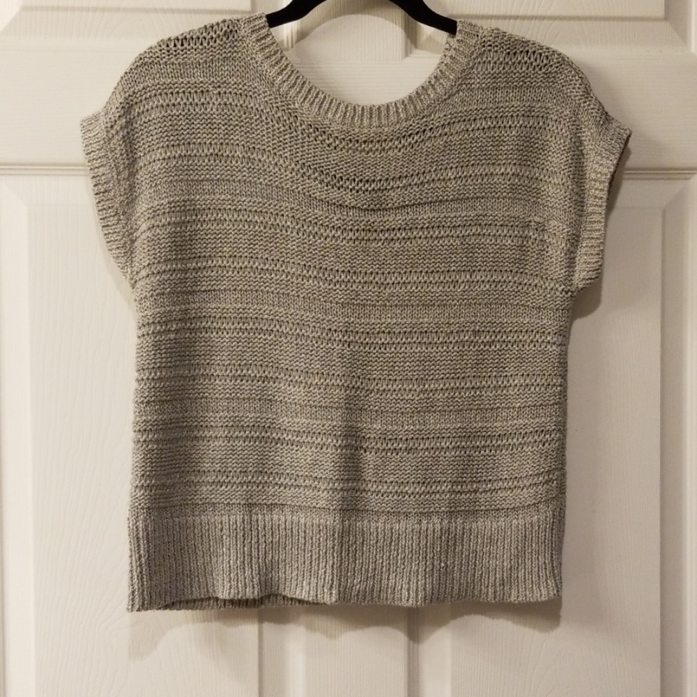 LOFT gray knit sweater, XS
